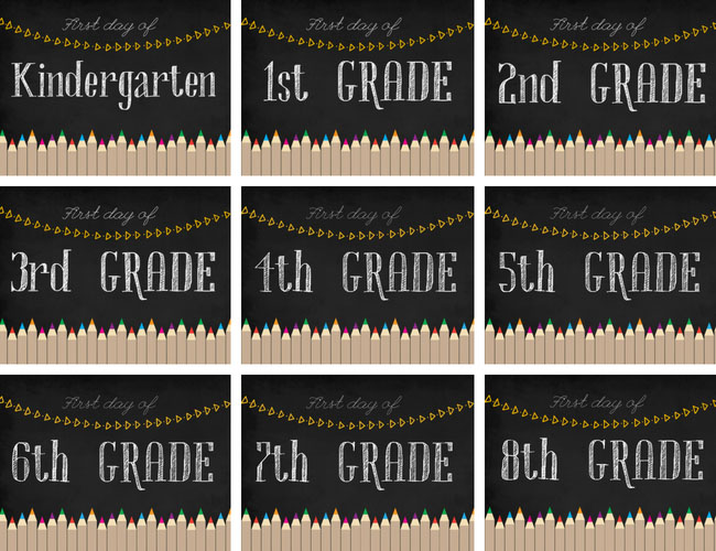 First Day of School Chalkboard