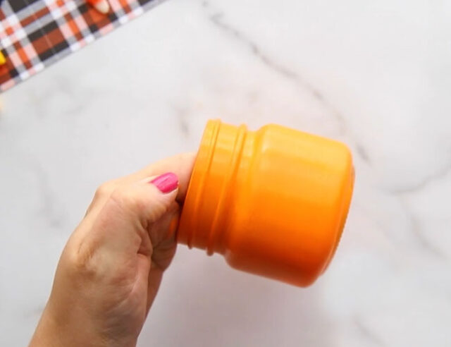 Paint Jar with Orange Paint