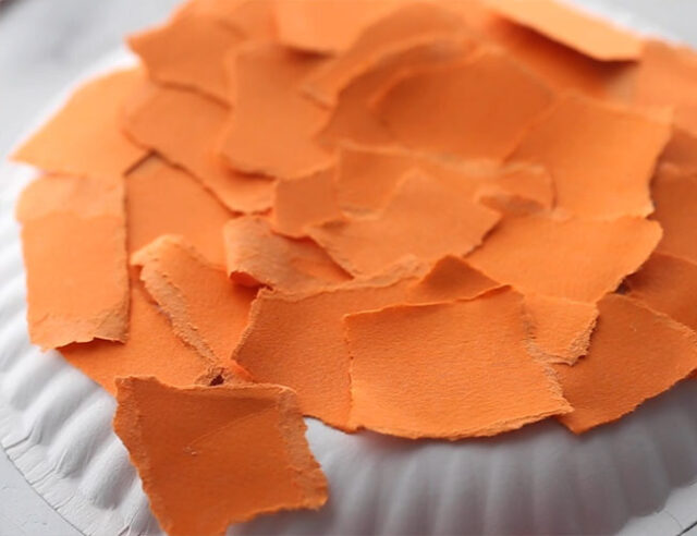 Glue Construction Paper to Paper Plate