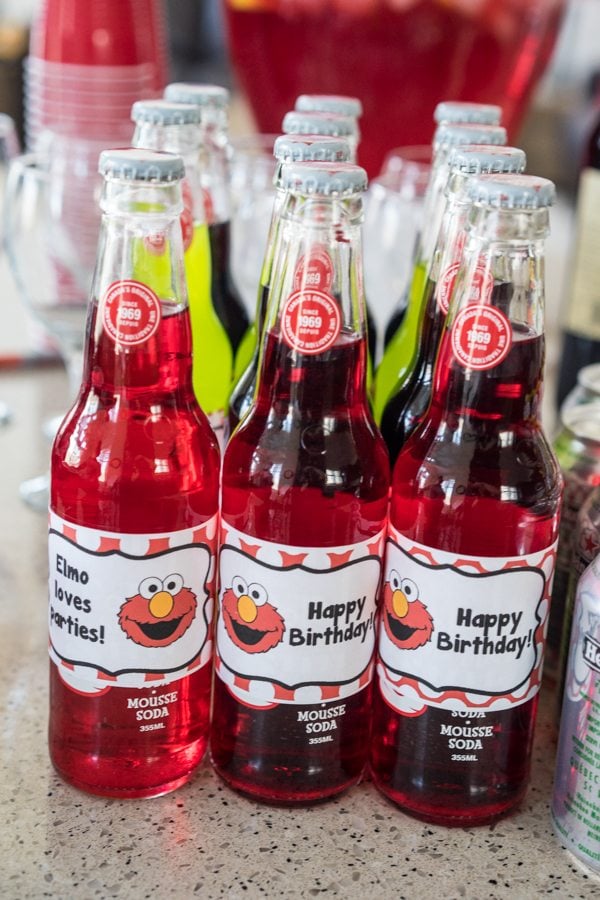 Elmo Birthday Party Bottle Labels