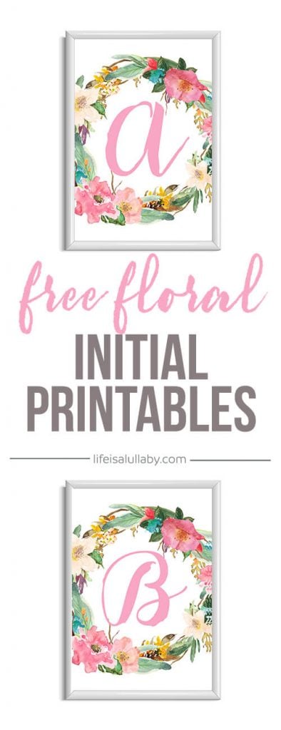 Free Initial Printable Nursery Letter Art