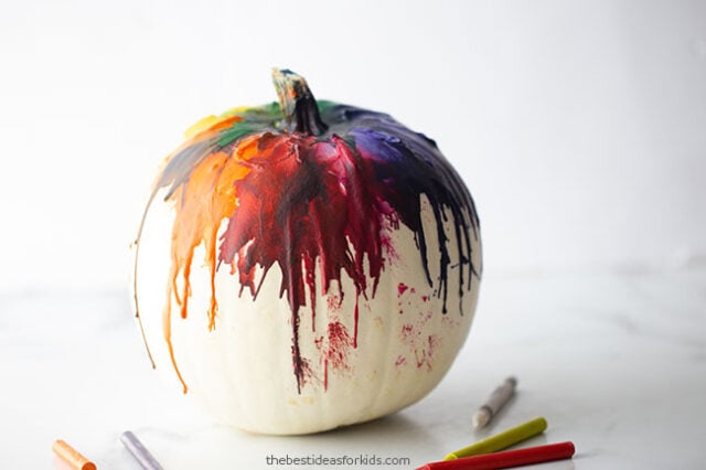 Melted Crayon Pumpkin for Halloween