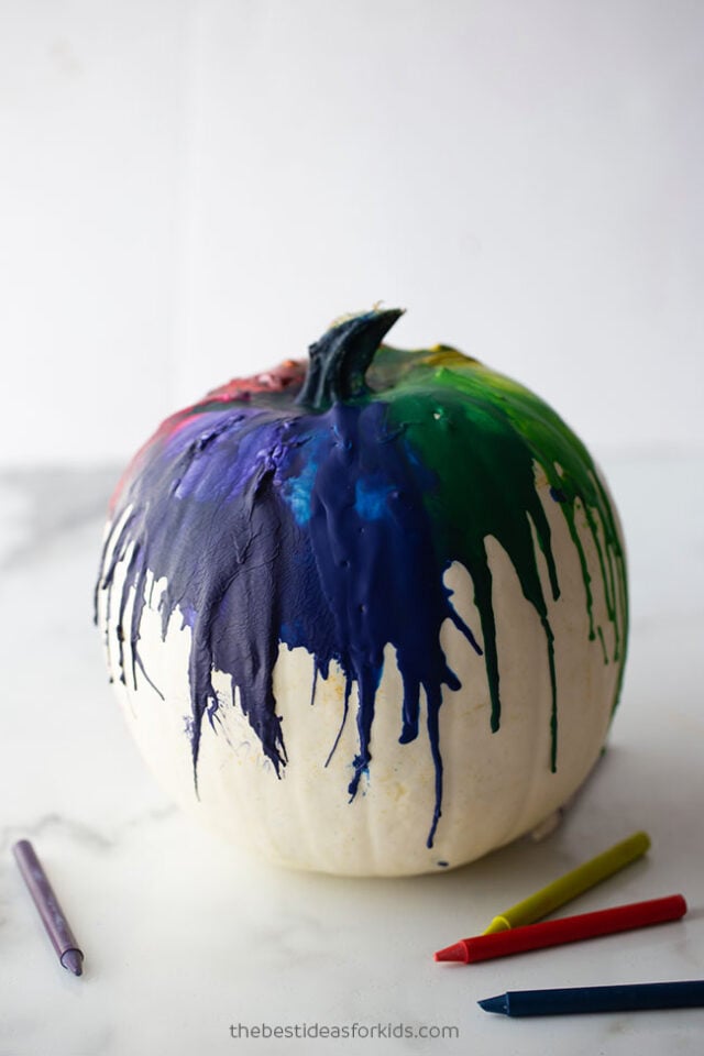 Rainbow Melted Crayon Pumpkin