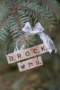 Baby First Christmas Scrabble Ornament