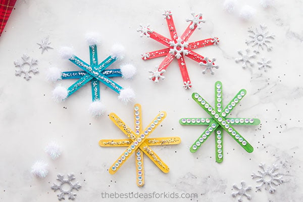 How to Make Popsicle Stick Snowflake Ornaments - An Easy Tutorial!