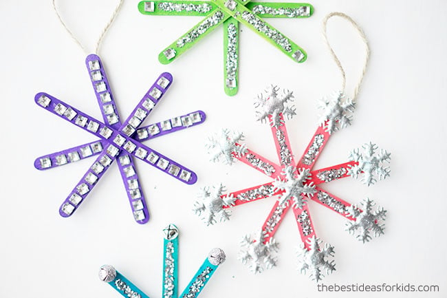 Popsicle Craft-Sticks Embellished Snowflake