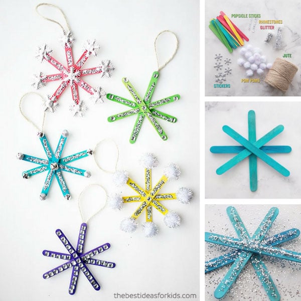 How to Make Popsicle  Stick  Snowflake Ornaments An Easy 