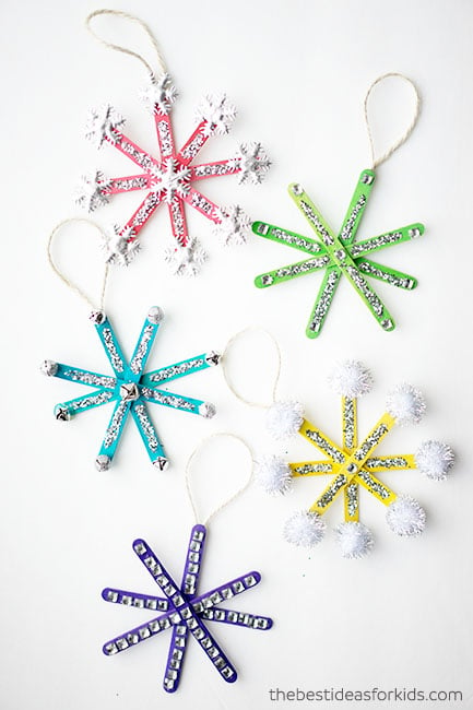 Super Fun & Easy DIY Popsicle Stick Snowflake Craft - The Frugal