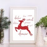 Reindeer Christmas Free Printable