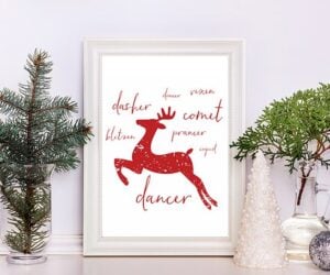 Reindeer Christmas Free Printable