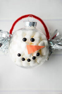 DIY Marshmallow Snowman Ornament