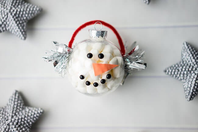 DIY Marshmallow Snowman Ornament