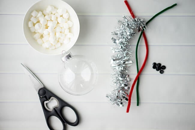 marshmallow-snowman-ornament-supplies