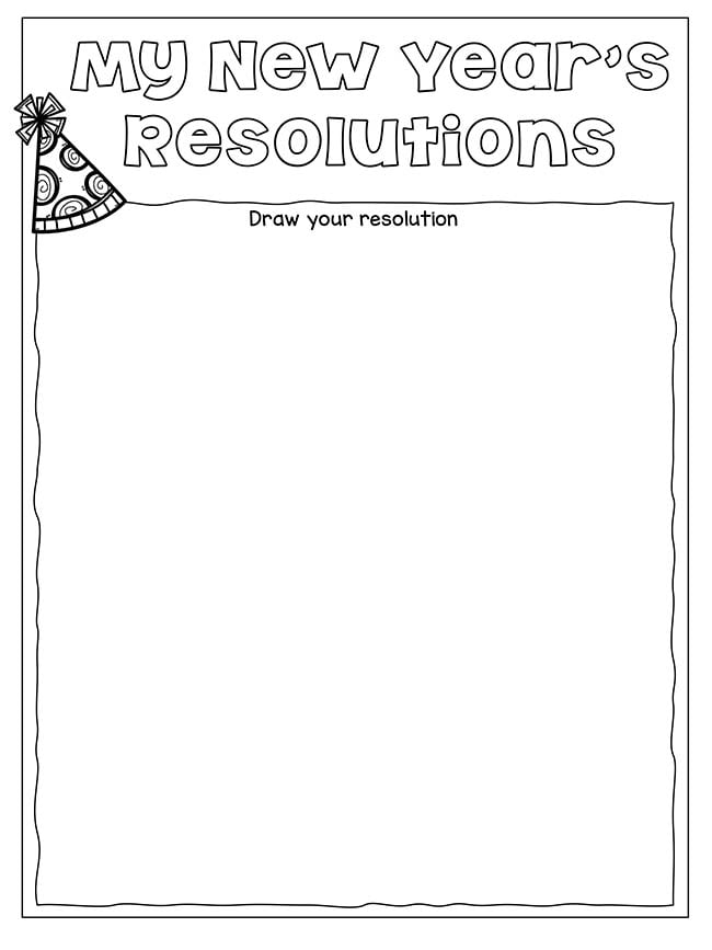 New Years Resolution Worksheet Drawing