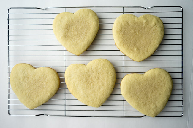 Baked heart sugar cookies