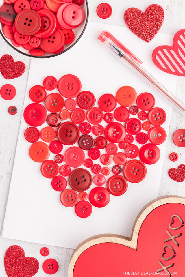 DIY Button Heart Art