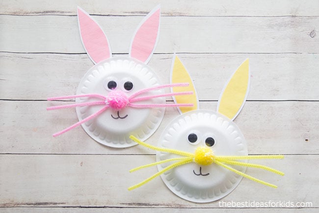 Paper Plate Easter Bunny Hiding In The Grass Craft