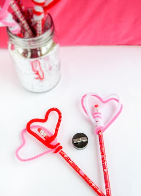 Easy Heart Pencil Toppers