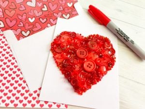 Heart Button Art Card DIY Tutorial