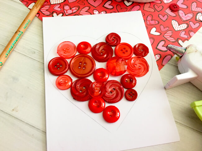 Heart Button Art Card Put Buttons Down