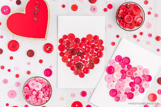 Heart Button Art Craft