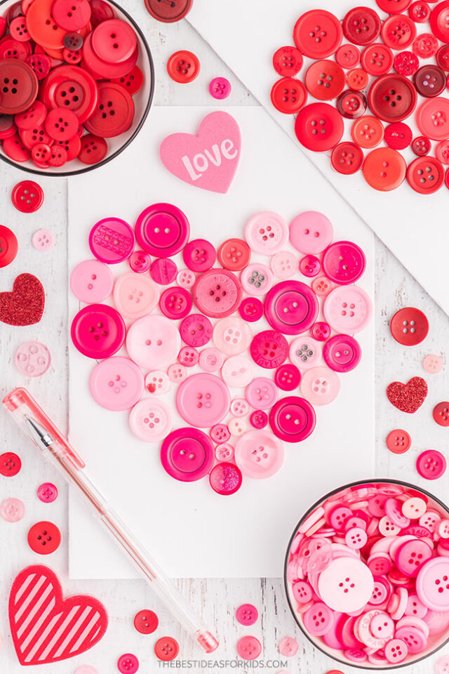 Pink Button Heart