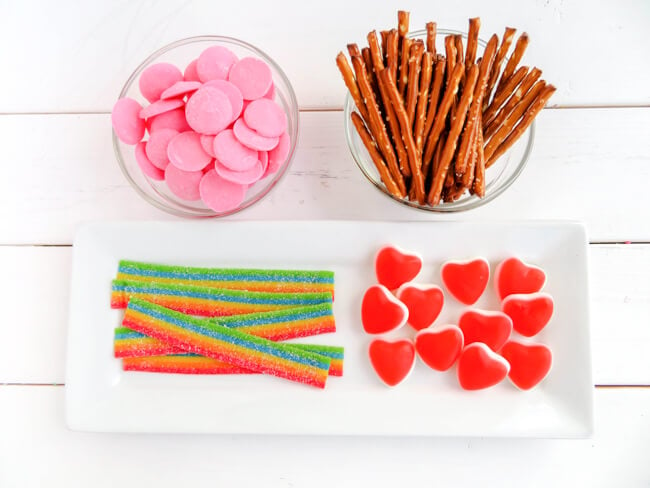 Supplies for Cupid Arrow Candy