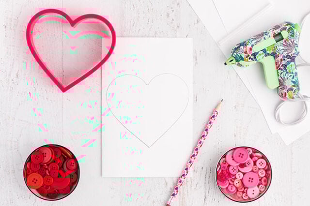Trace Heart onto Cardstock