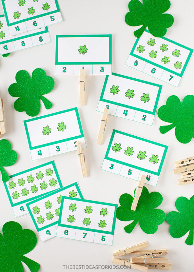 Count and Clip Cards St Patrick's Day Printables