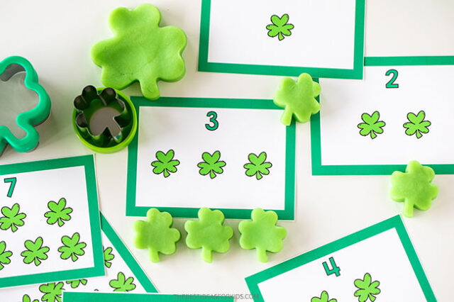 Playdough Counting Cards St Patrick's Day