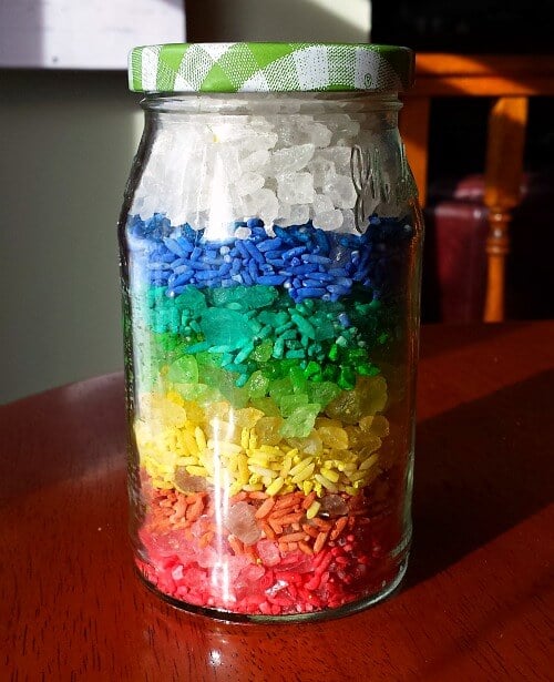 Rainbow in a jar