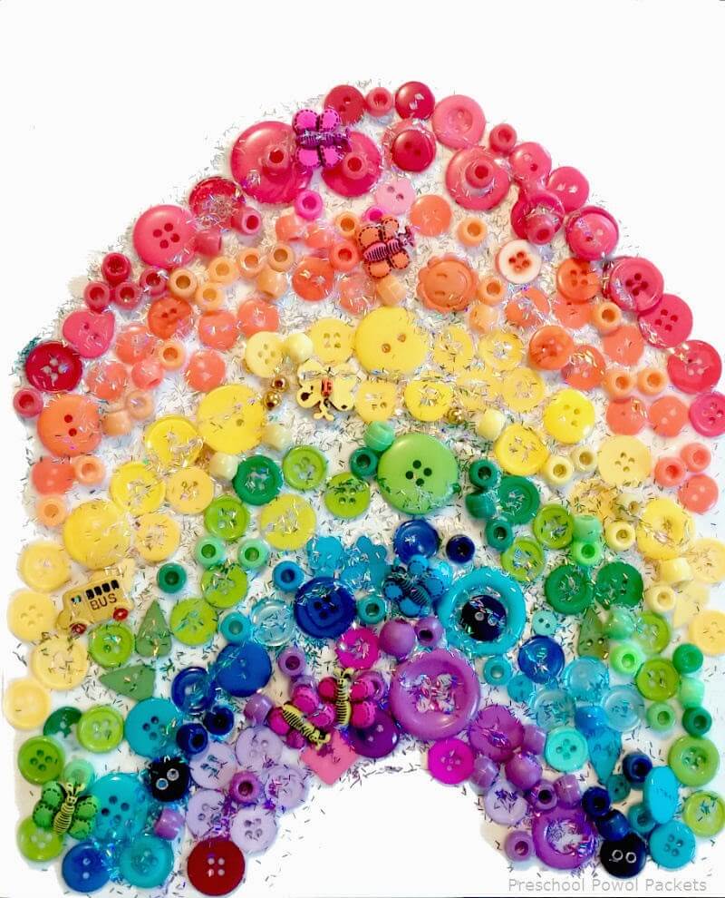 Sparkly Button Rainbow