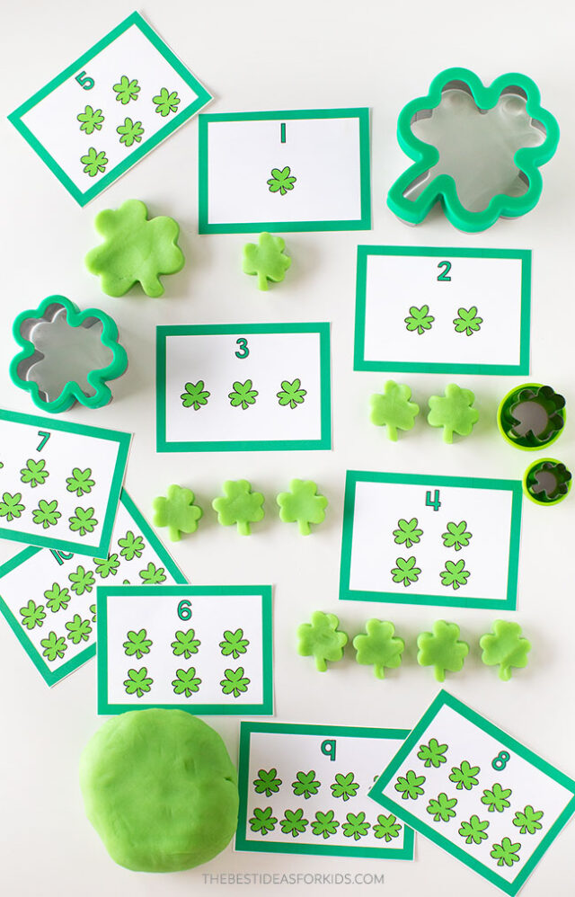 St Patrick's Day Counting Cards Free Printables