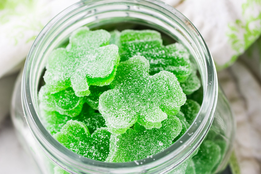 Shamrock Homemade Gummies with Jello