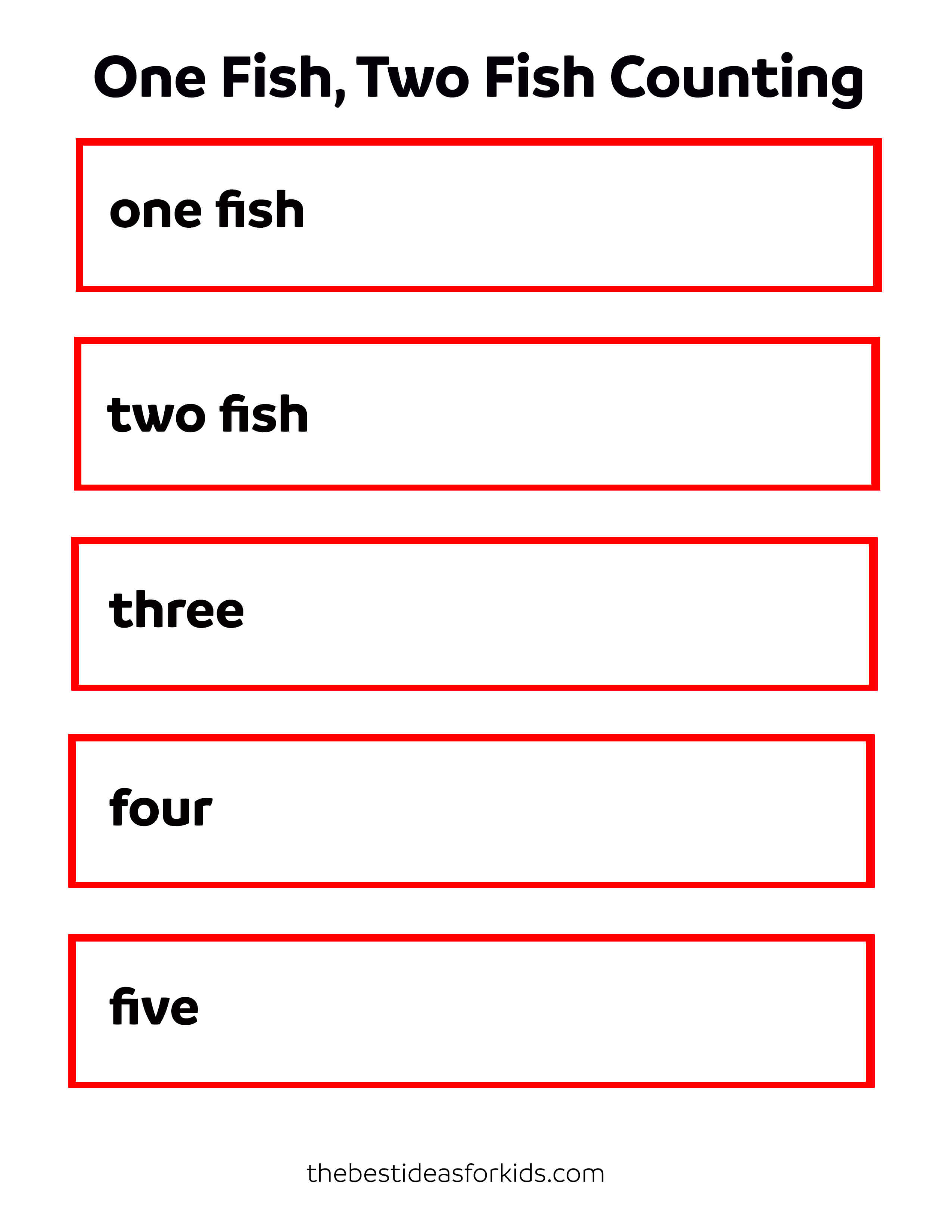 One Fish Two Fish Printable Activity The Best Ideas for Kids