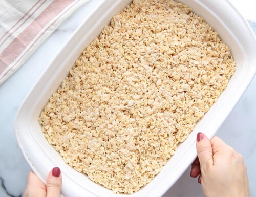 Place Rice Krispies in Tray