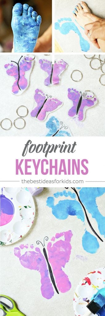 Shrinky Dink Footprint Keychain