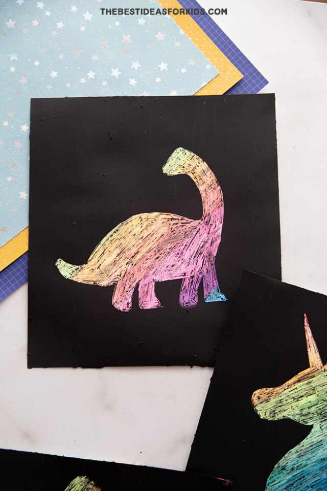 Dinosaur Scratch Art for Kids