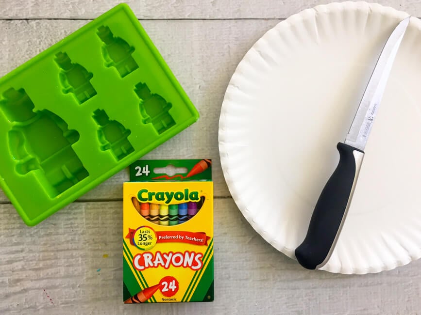 Supplies to make lego crayons