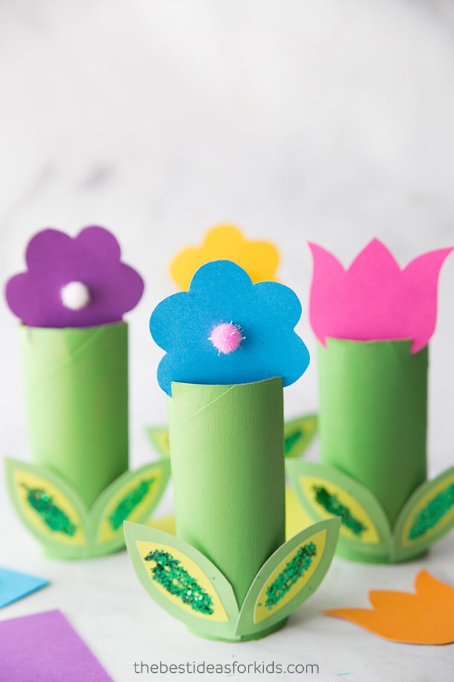 Paper Roll Spring Flowers Craft