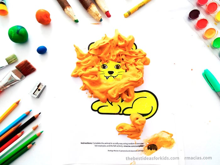 Lion Craft with Puffy Paint