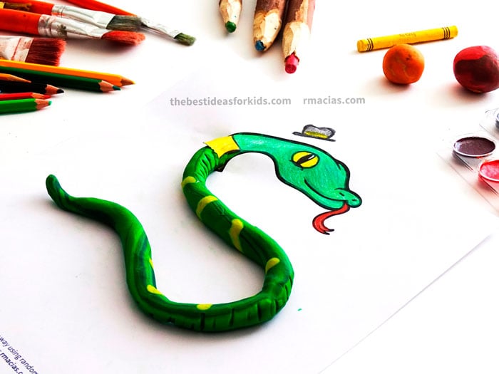 Snake Made with Playdough Craft