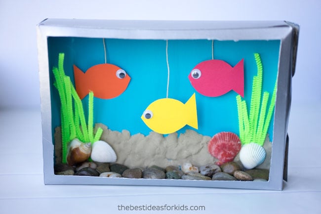 Cereal Box Aquarium Fish Tank Craft