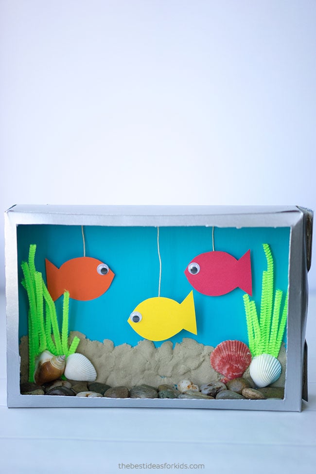 Cereal Box Aquarium Craft for Kids
