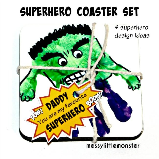 Superhero Coasters for Dad