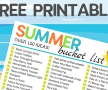 Free Printable Summer Bucket List