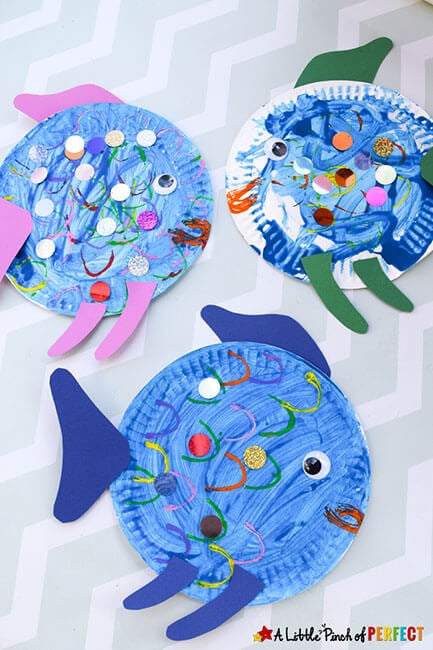 Paper Plate Inspired Rainbow Fish