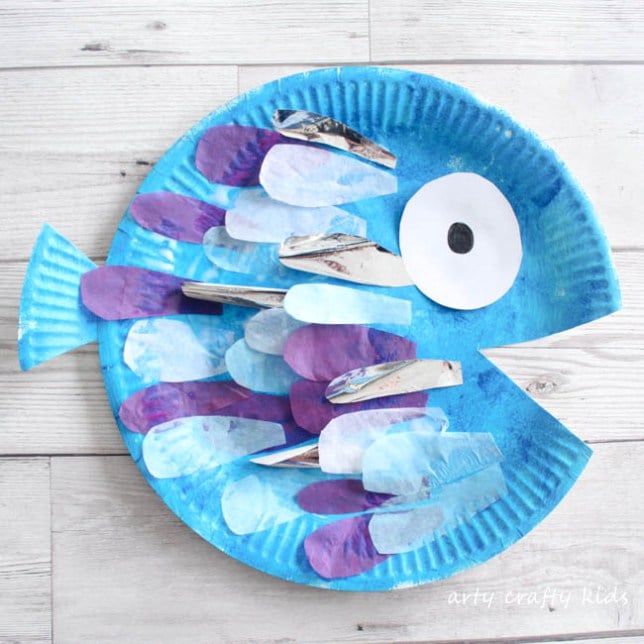 Paper Plate Rainbow Fish