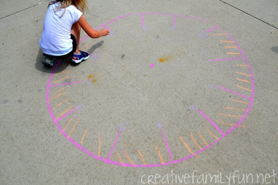 Sidewalk Chalk Clock Game