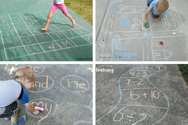 Cheap and Easy Sidewalk Chalk Games for Kids